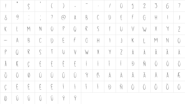 DK Dubbel Zout Regular  glyph index