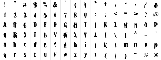 BN-FishEye Regular  glyph index