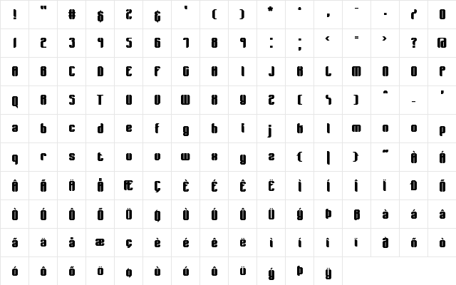 Wager BRK Normal  glyph index