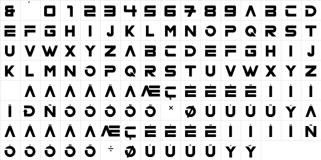 ND LOGOS Regular  glyph index