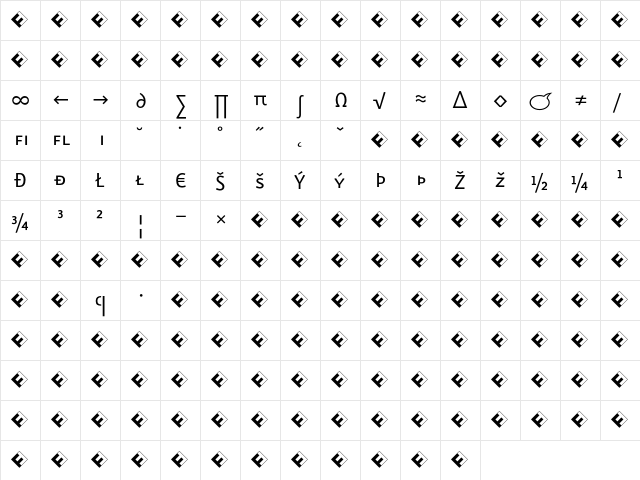 Eureka Sans Regular Caps Exp  glyph index