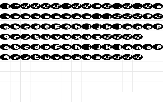 Regent Regular  glyph index