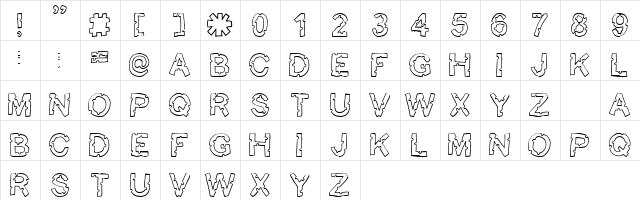 Bite me! Regular  glyph index