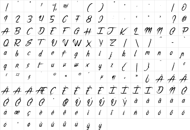 The Night Creatures 2 Regular  glyph index