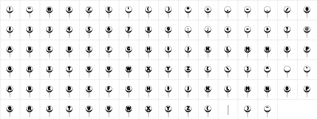 LD Tee Time Regular  glyph index