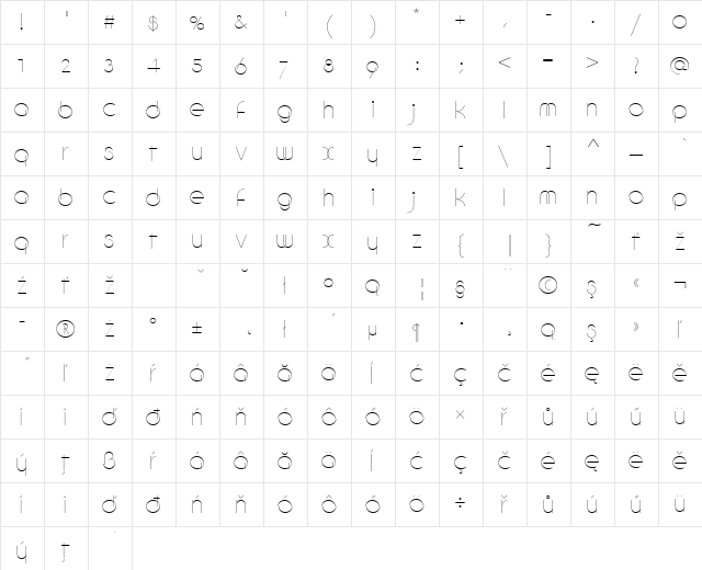 CirkulusDEE Regular  glyph index