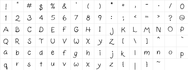 LD Tillie Regular  glyph index