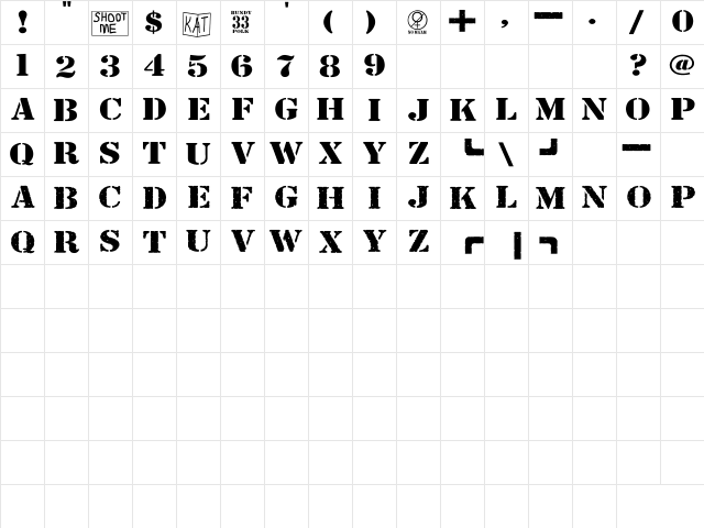 Bundy Yellow Solid  glyph index