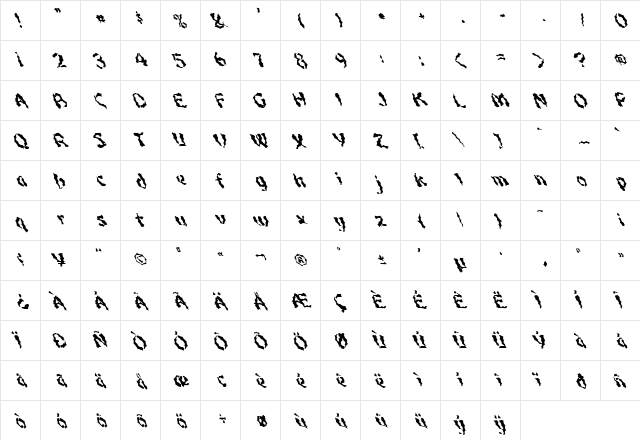 FZ WACKY 48 LEFTY Normal  glyph index