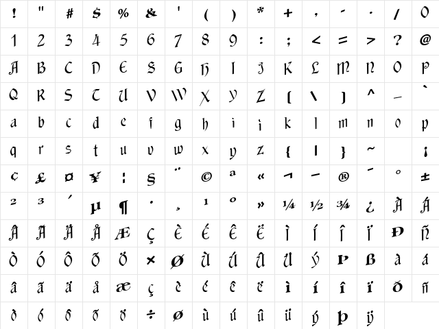 AgainstTheWind49 Regular  glyph index