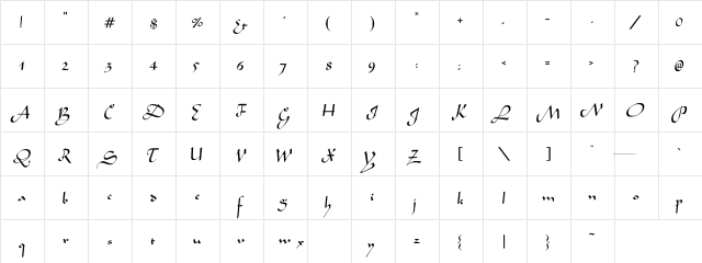 Alladin Normal Regular  glyph index
