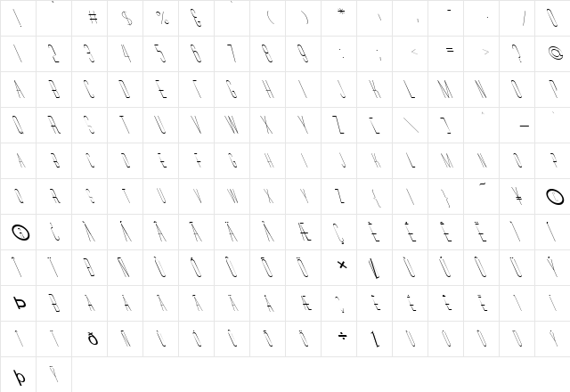 FZ BASIC 27 LEFTY Normal  glyph index