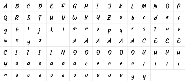 Bellaty Personal Use  glyph index