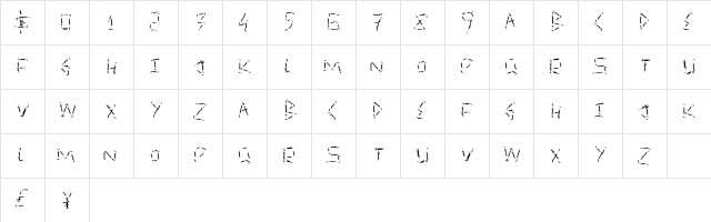QuickSlash Regular  glyph index