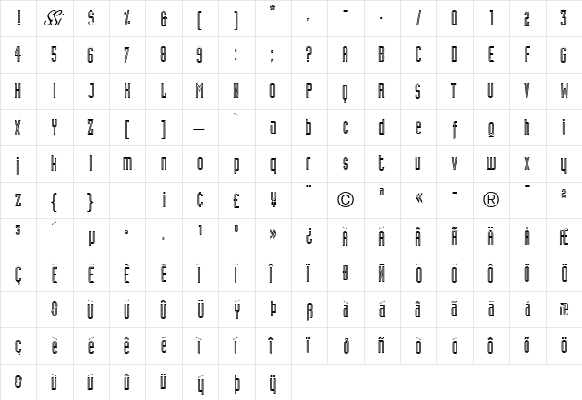 AssemblyAlternateSSK Regular  glyph index