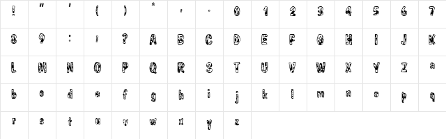 DOLMATION Regular  glyph index