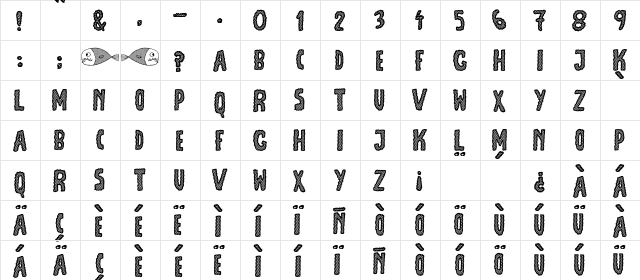 JMH Escamas Black Regular  glyph index
