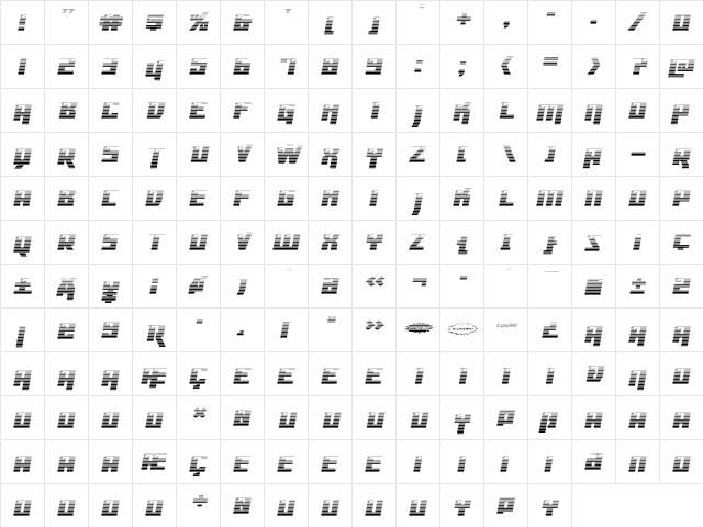 Dangerbot Gradient Regular  glyph index