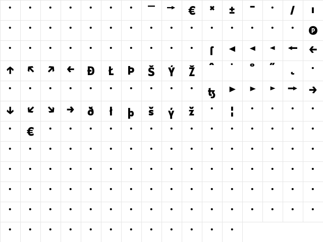 CstBerlinWest BoldExp  glyph index