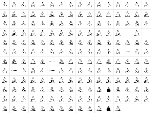 XMAS2_MA Regular  glyph index