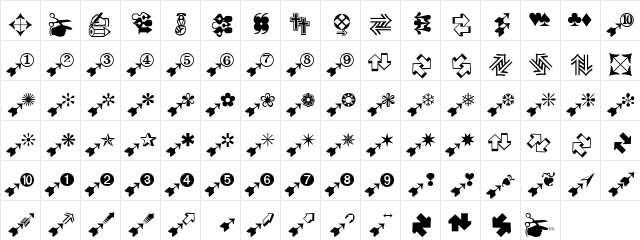 BatzBatz Regular  glyph index