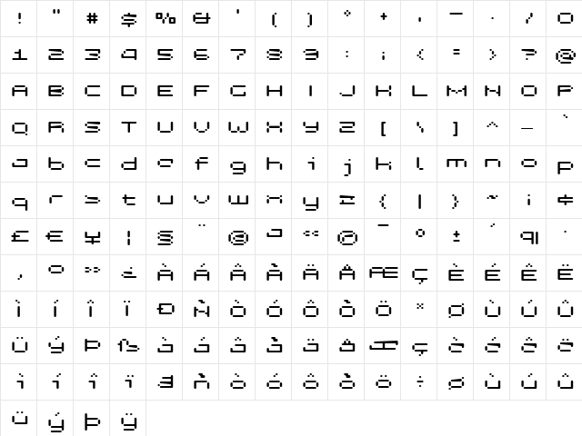Cypher7 Regular Regular  glyph index