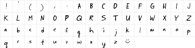 JohnnyFont Regular  glyph index