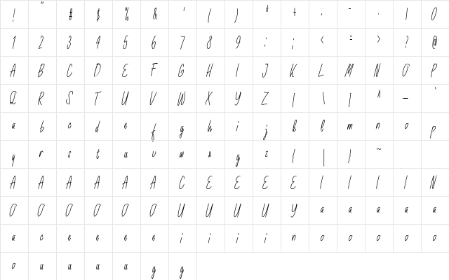 Salvinia Regular  glyph index