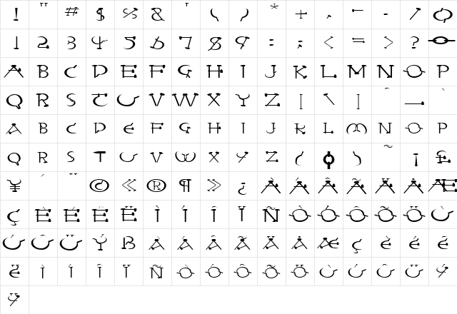 FZ UNIQUE 28 EX Normal  glyph index