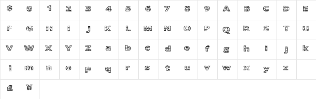 EasyBricks Regular  glyph index