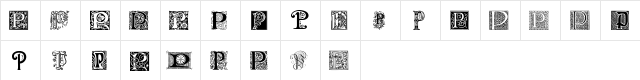 Ornamental Initials P Regular  glyph index