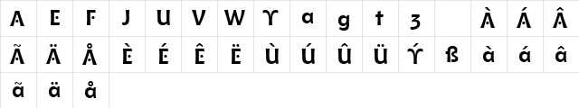 Chianti Alt BT Bold Alternate  glyph index