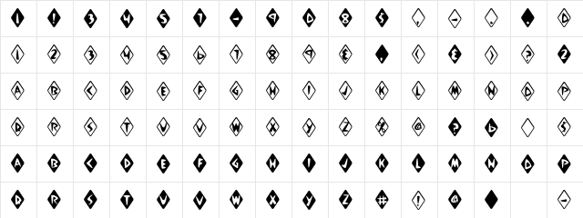 CK Bowling Alley Regular  glyph index