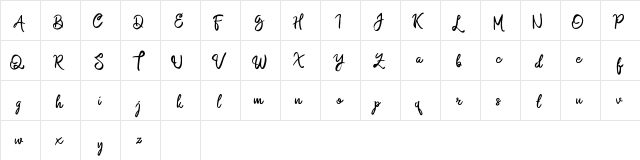 Namasia Regular  glyph index