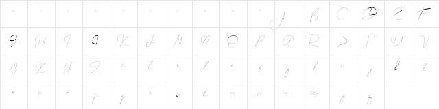 Zolland regular Regular  glyph index