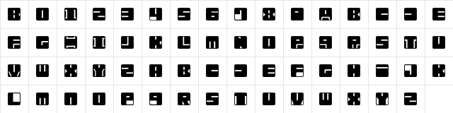 Geotype TT Regular  glyph index