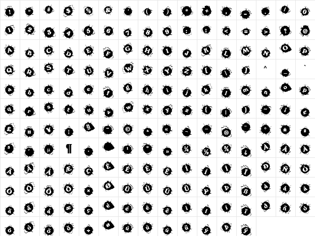 Franja Becker Normal  glyph index