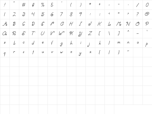 CK Limerick Regular  glyph index