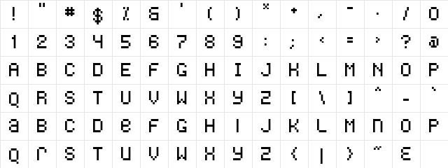 Freon Regular  glyph index