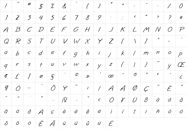 JottFLF-Italic.71 71  glyph index