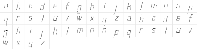 wireplay Italic  glyph index