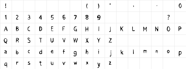 Aroma Regular  glyph index