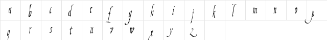 Fiorenza Regular  glyph index