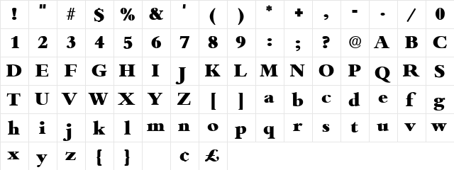 Schole Display SSi Regular  glyph index