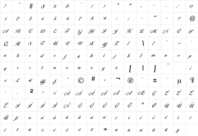 BallantinesSerial-Medium Regular  glyph index