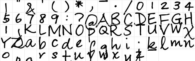 Pea Shirley Regular  glyph index