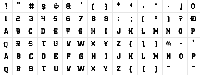Killer College Regular  glyph index