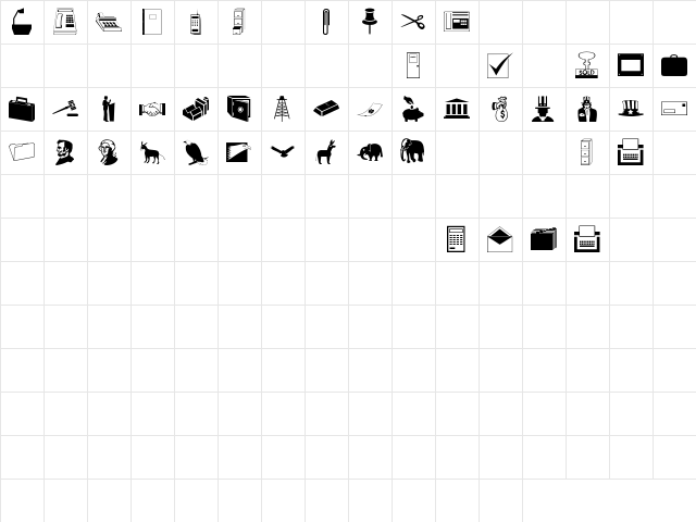 Government Regular  glyph index