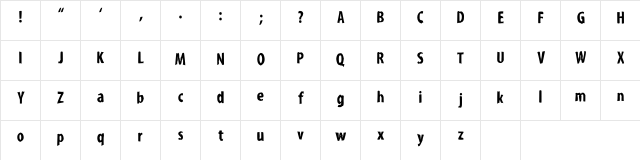 Kroy Font Regular  glyph index