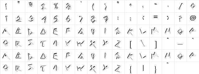 BeeBopp Regular  glyph index